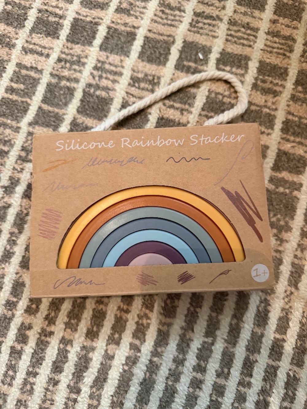 NWT Silicone stacking rainbow